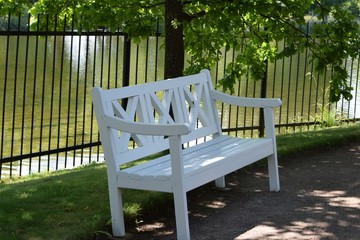 wooden bench in the park