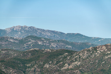Mountain backdrop to the town of Saint Florent, Corsica
