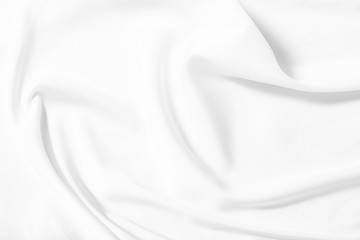 Plakat White fabric, cloth wave texture background, Empty space. / Soft image.