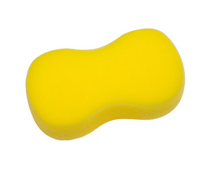 Sponge yellow for cleaning car isolated on white background. 