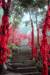 China travel, path on Tianmen mountains,