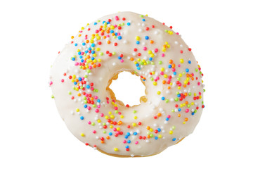 donut with chocolate frosted isolated on white background