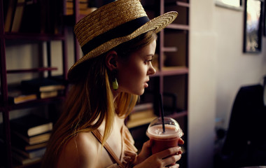 young woman with glass of wine