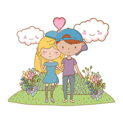 Teenager boy and girl cartoon design