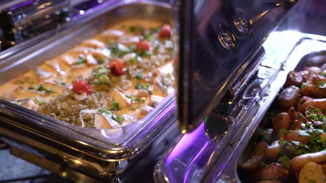 Nice buffet in a restaurant at a wedding