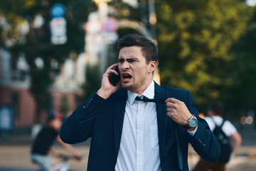 businessman talking on cell phone