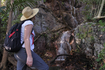 Woman hiking at Litchfield National Park Northern Territory Australia