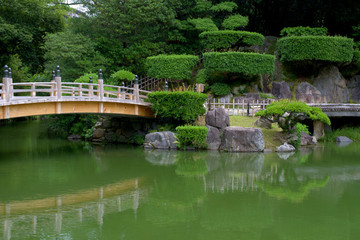 Fototapeta na wymiar Japanese garden in Takamatsu, Shikoku