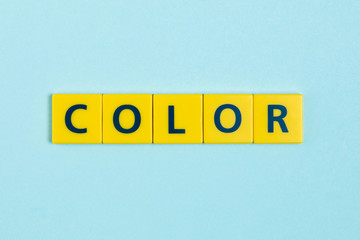 Color word on scrabble tiles