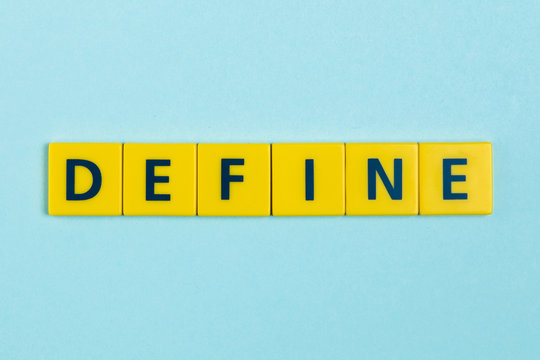 Define word on scrabble tiles - Powered by Adobe