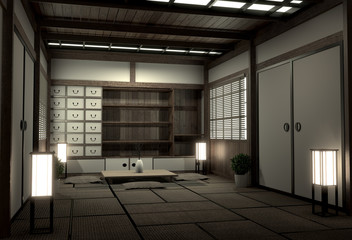 original room japanese style, Showa era , Design with the best Japanese room designers.3D rendering