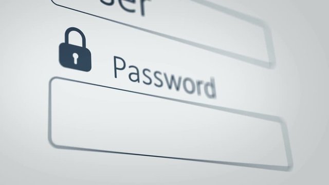 Login User Interface. Typing an username and password page