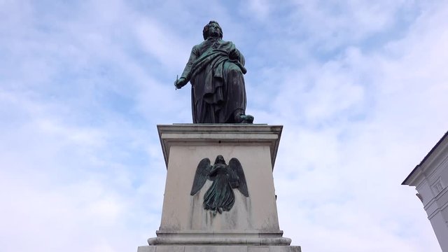 Mozart statue in the city of Salzburg in Austria