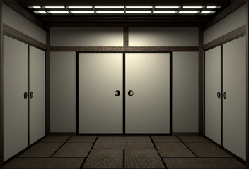 original room japanese style, Showa era , Design with the best Japanese room designers.3D rendering