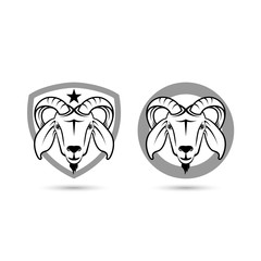 vector animal goat head logo.