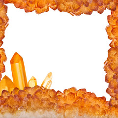 bright orange citrine frame on white