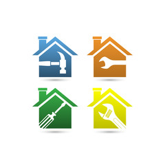home renovations or construction logo,