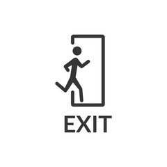 Emergency exit, escape route sign. Safe condition sign