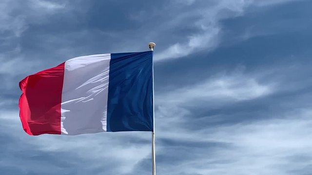 French flag flying in the wind