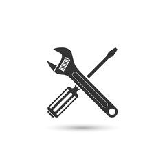 screwdriver and wrench vector icon,