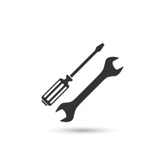 screwdriver and wrench vector icon,