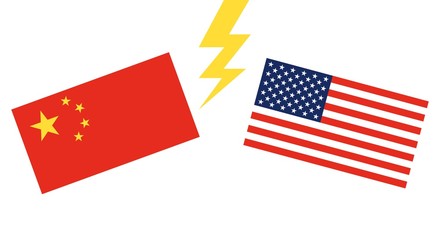 Flag of China and Flag of United states