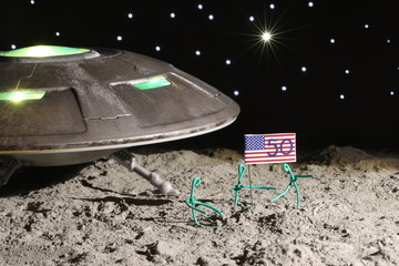 Modell: Ufolandung zur 50 Jahre Mondlandung