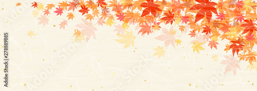 紅葉 和紙風テクスチャ Wall Mural Wallpaper Murals Umiberry
