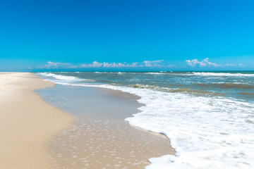 Empty sea and beach background with copy space