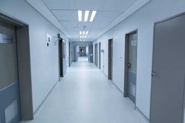 Modern white corridor of hospital