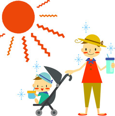 熱中症　予防　親子