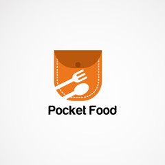 pocket food logo vector designs, icon, element, and template for company