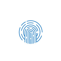 Fingerprint line icon, vector sign, linear white pictogram isolated for your application or corporate identity.  Digital Electronic Security Authentication concept.