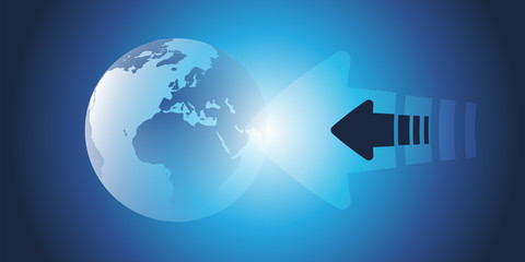 Global Networks, Business and Trading Design Concept with Arrows and Earth Globe - Vector Template for Your Business 