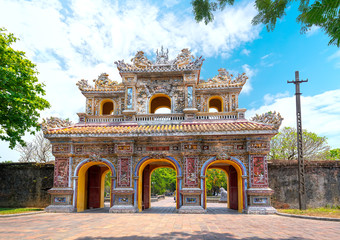 Colorful imperial city gate. This is lead into the forbidden city where the feudal king work...