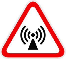 Triangular red Warning Hazard Symbol, vector illustration