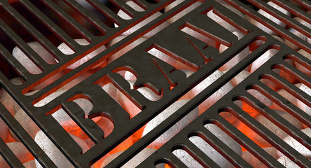 Obraz premium Charcoal Fire And Braai Grid