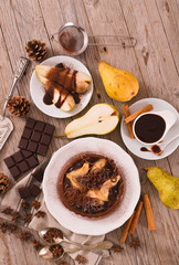 Pear and Chocolate Tart.