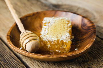 Honey comb on the table