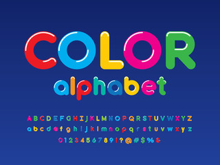 Colorful stylized kids alphabet design
