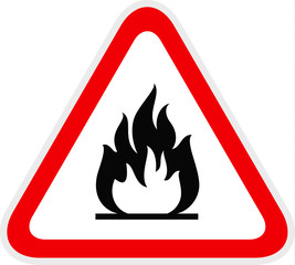 Triangular red Warning Hazard Symbol, vector illustration