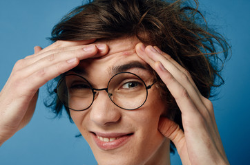 portrait of a woman in glasses