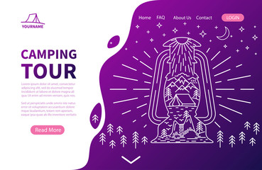 Camping tour - Landing page template