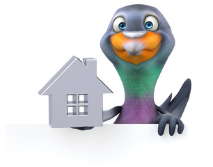 Fun pigeon - 3D Illustration