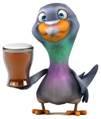 Fun pigeon - 3D Illustration