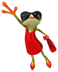 Fun woman frog - 3D Illustration