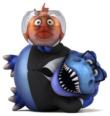 Fun trex - 3D Illustration © Julien Tromeur