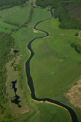 Tollense Fluss bei Neubrandenburg, Mecklenburg-Vorpommern, Deutschland, Luftaufnahme