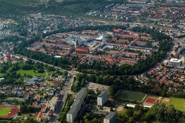Neubrandenburg, Altstadt, Mecklenburg-Vorpommern, Deutschland, Luftaufnahme