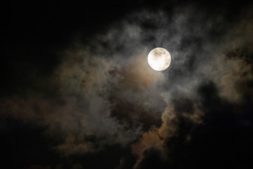 Naklejka na ściany i meble Full moon light and Cloud